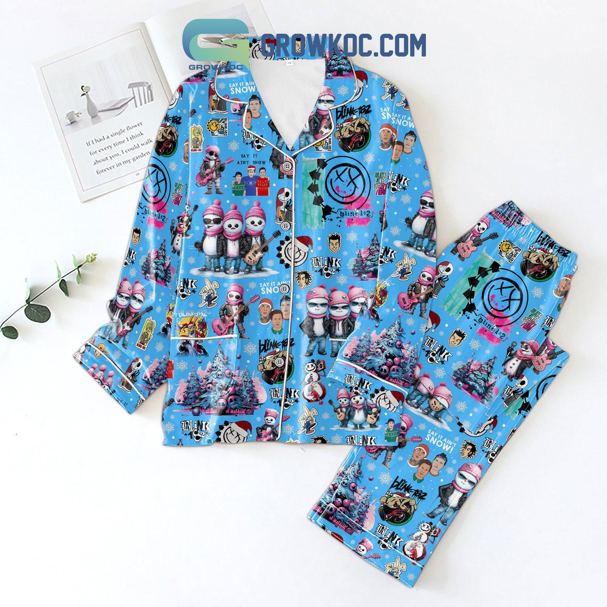 Blink 182 Snow Merry Family Matching Pajama Set Gifts Hg