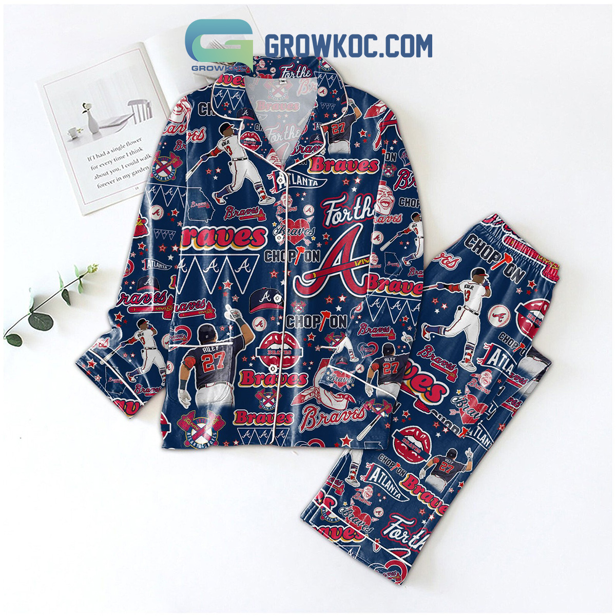 Atlanta Football Braves Funny Art Design Pyjama Pajama Set Nva