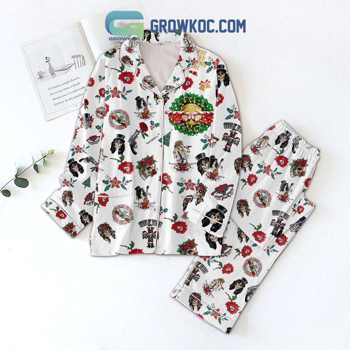 Guns N? Roses Merry Pajama Set Pyjamas Sleepwear Short Sleeve Long Sleeve Nva
