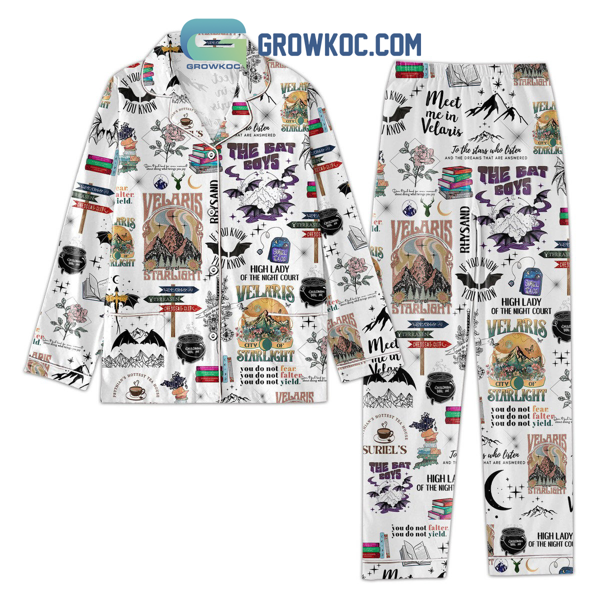 Velaris City Of Starlight The Bat Boys Pyjama Pajama Set Nva