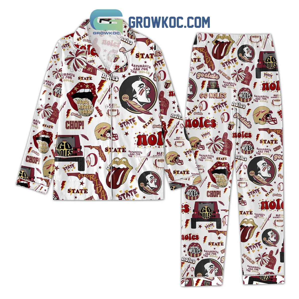 Fl Seminoles Saturdays Are For The Noles Pyjama Pajama Set Nva