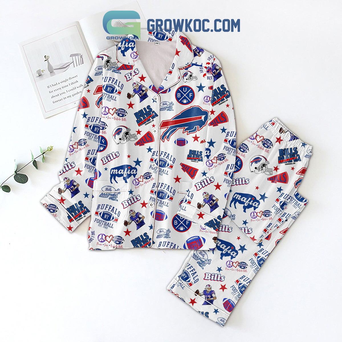 Buffalo Peace Love Bills Mafia Pyjama Pajama Set Nva