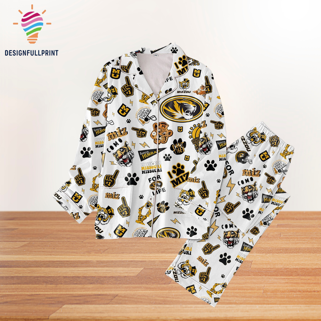 Missouri Tigers Mizzou Fight Tiger Pyjama Pajama Set Nva