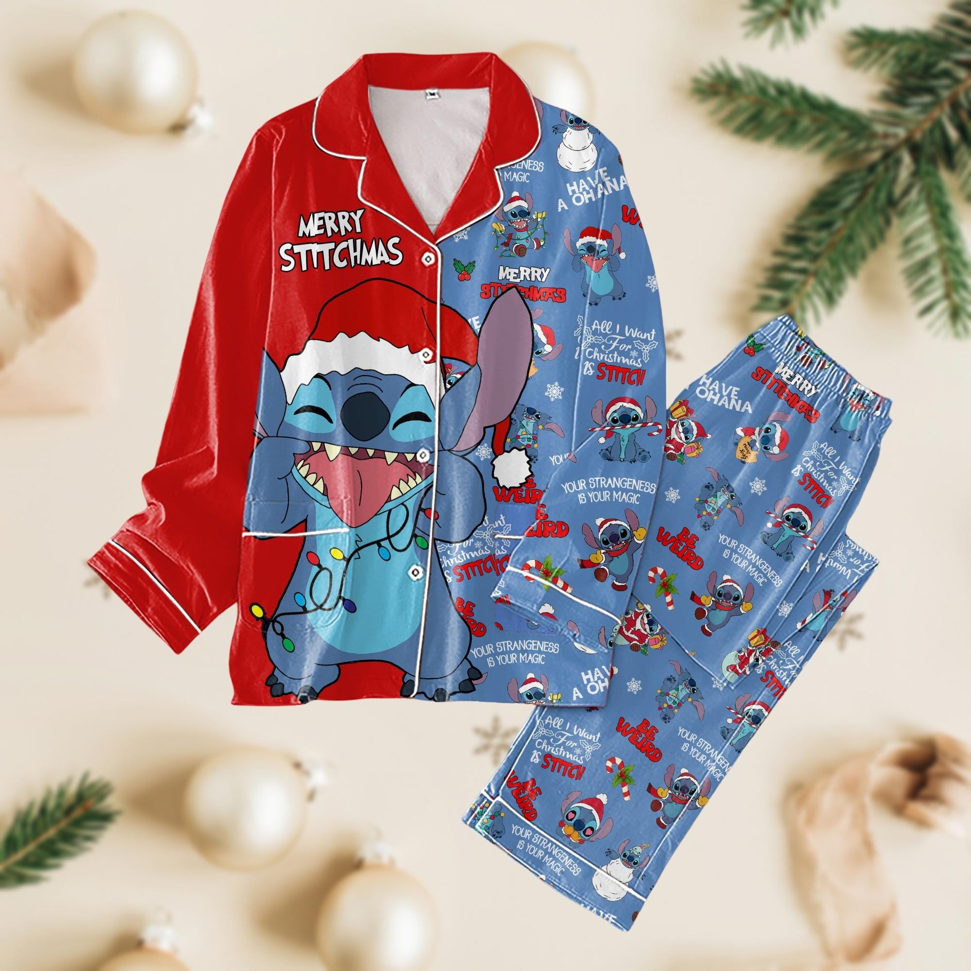 Stitch Xmas Pajama Set