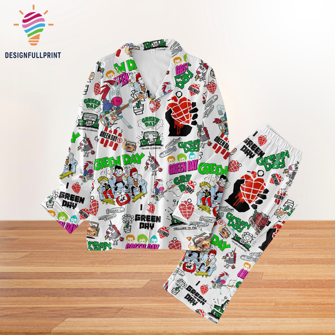 I Love Green Day Welcome To Paradise Pyjama Pajama Set Nva