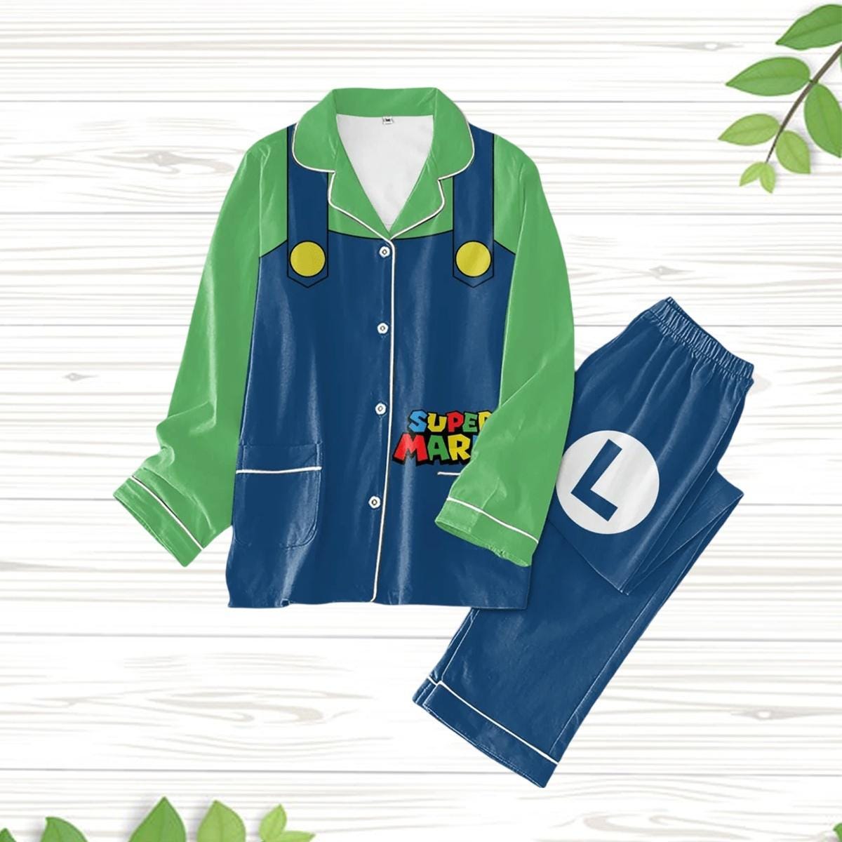Luigi Mario Costume Pajamas Set