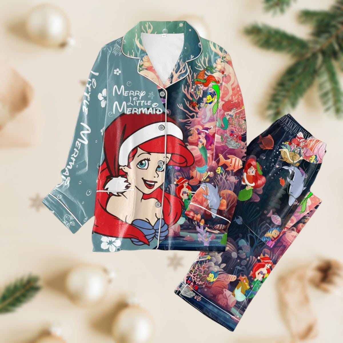 The Little Mermaid Xmas Pjs Pajama Set
