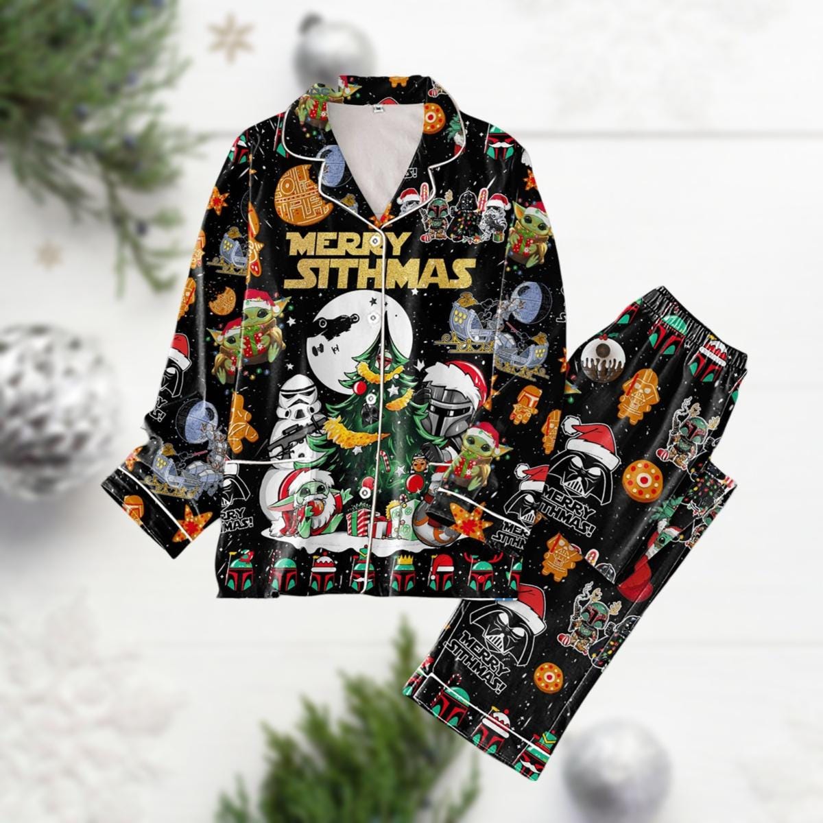 Star Wars Xmas Pajama Set, Darth Vader & Santa Pjs