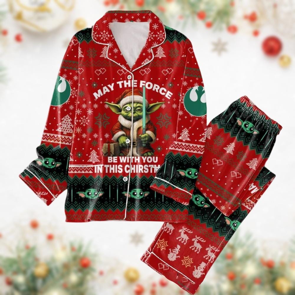 Star Wars Xmas Pajama Set, May The Force Be With You & Santa Pjs