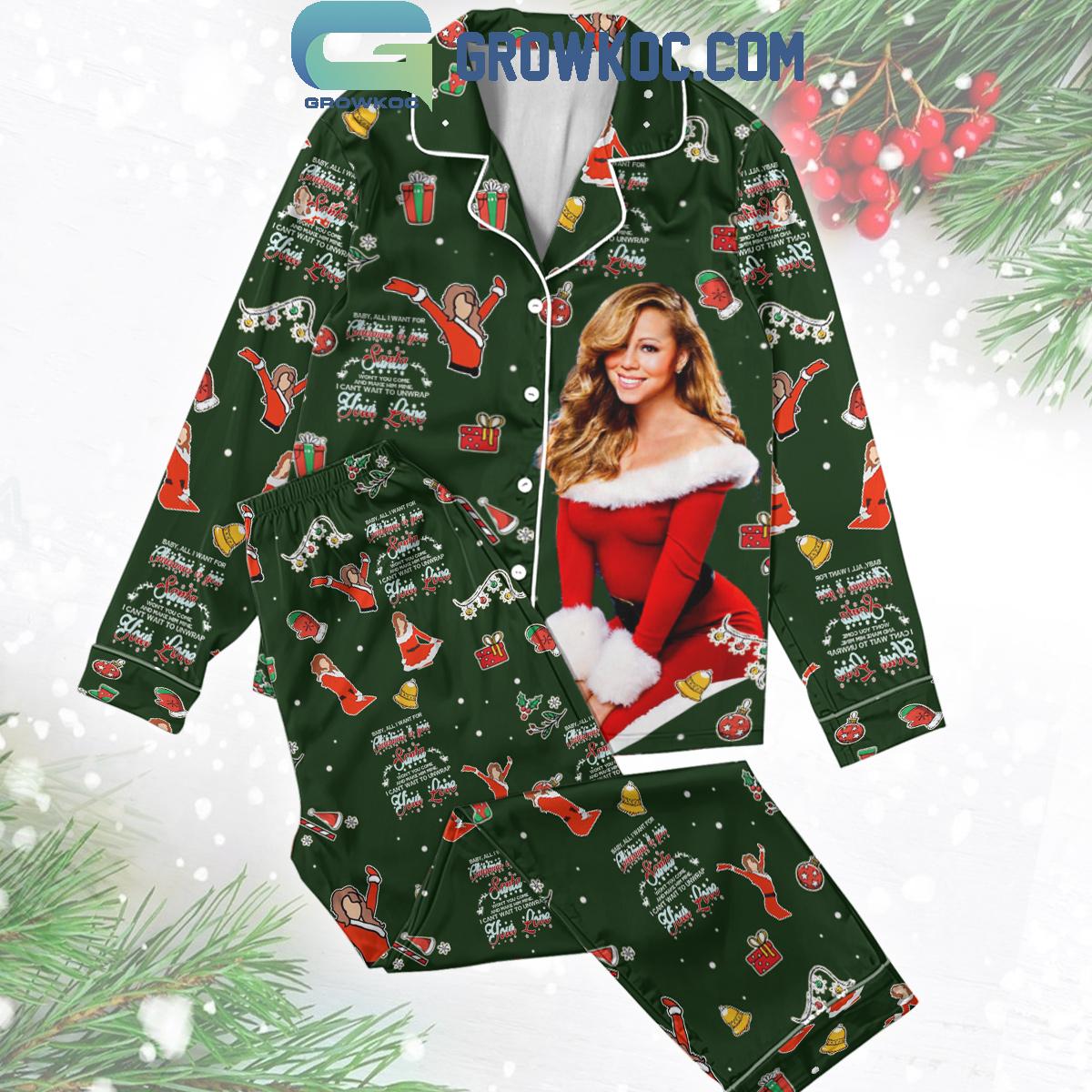 Mariah Careys Time Happy Holiday Polyester Family Matching Pajama Set Gifts Hg Green