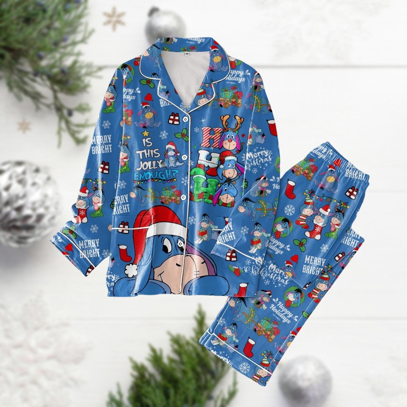 Eeyore Pajama Set, Winnie The Pooh & Disney Xmas Sleepwear