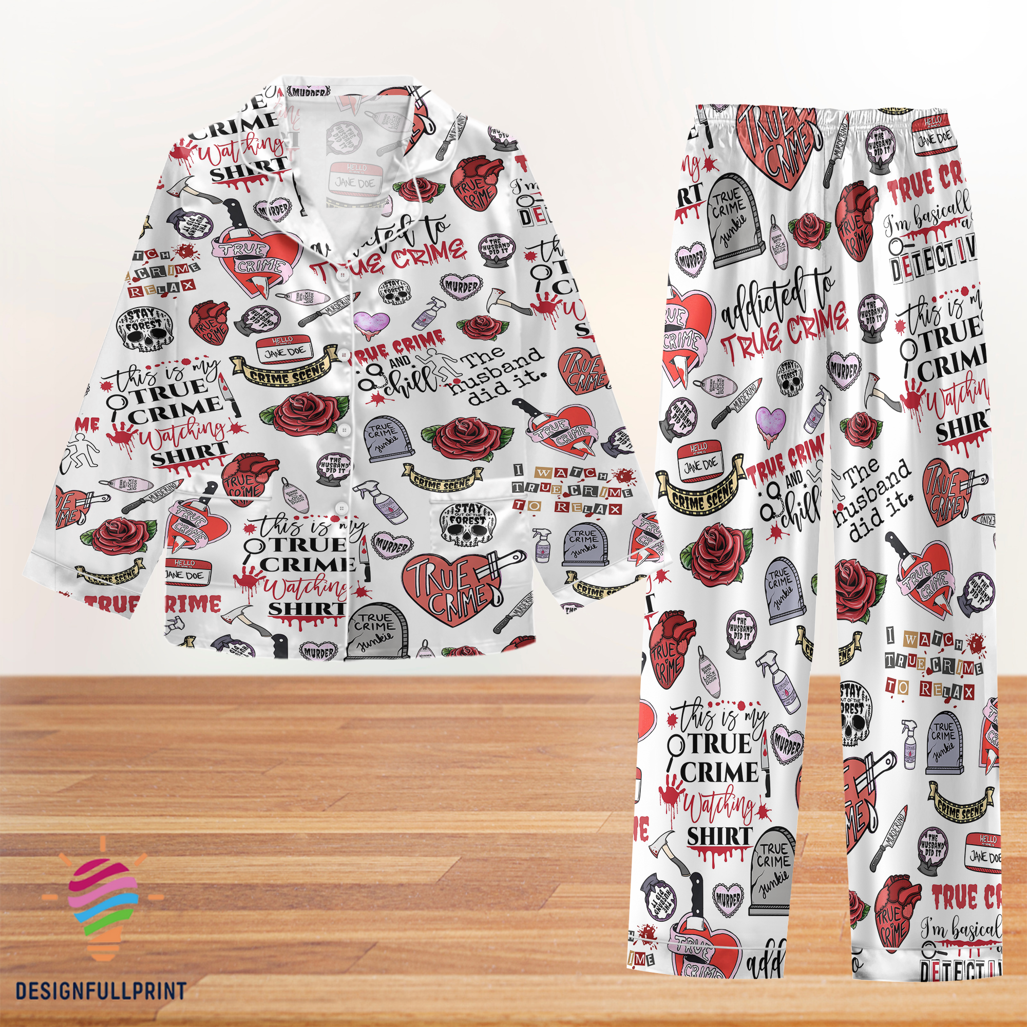 Horror Pajama Set, Halloween Pajama Qdh Long Sleeve Pyjamas