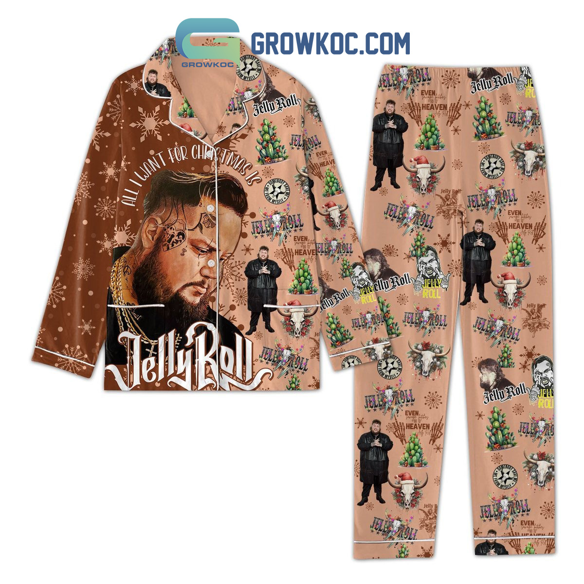 Jelly Roll All I Want For Pajama Set Pyjamas Sleepwear Short Sleeve Long Sleeve Nva