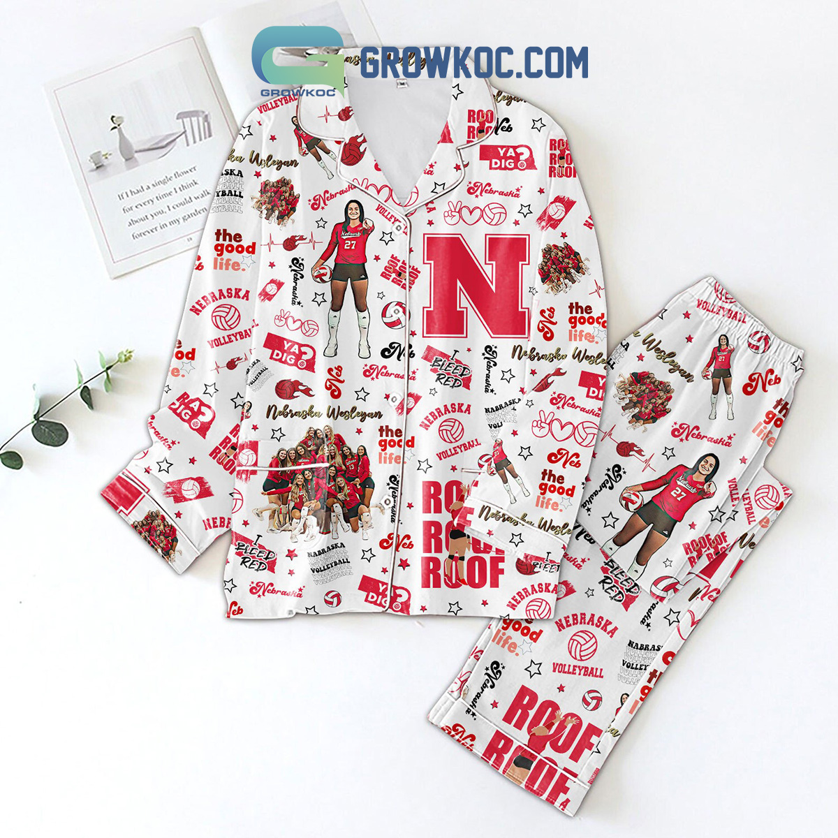 Ne Cornhuskers Volleyball The Good Life Pyjama Pajama Set Nva