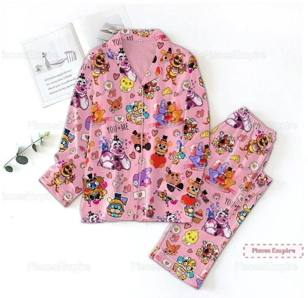 Freddy Fazbear Pajamas, Five Nights Pajama Set, Freddy Fazbear Pajama Set Qdh Long Sleeve Pyjamas