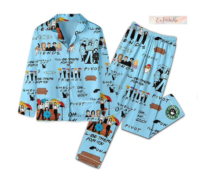 Friends Pajama Set, Tv Show Pajamas, Friend Tv Pajama Qdh Long Sleeve Pyjamas