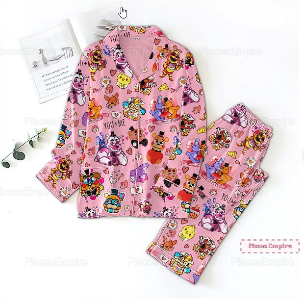Freddy Fazbear Pajamas, Five Nights Pajama Set, Freddy Fazbear Pajama Qdh Long Sleeve Pyjamas