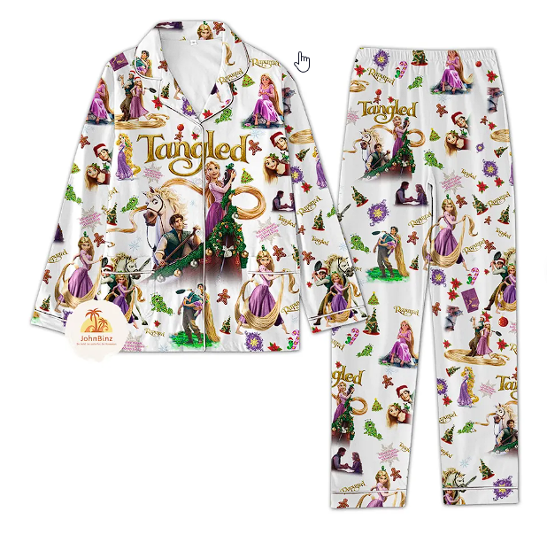 Tangled Pajama Set, Rapunzel Pajama Set, Disney Princess Pajama Qdh Long Sleeve Pyjamas