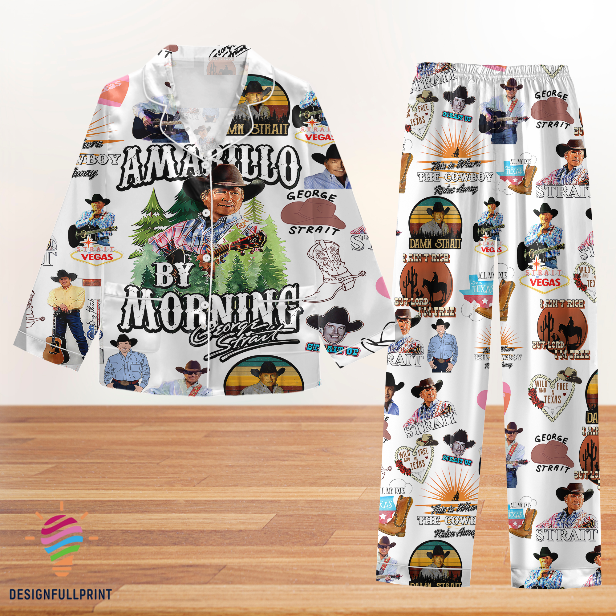 George Strait Cowboys Pyjama Pajama Set Nva