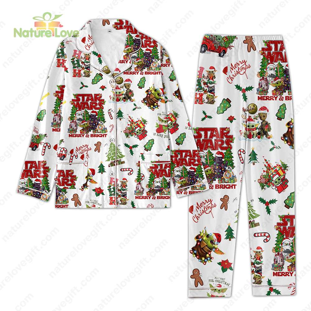 Baby Yoda And Groot Pajama Set Star Wars Cute Pajama Xmas Gift Pyjama Nva
