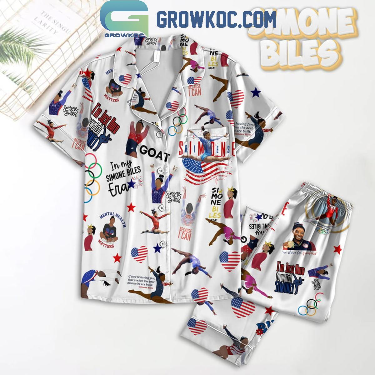 Simone Biles In My Simone Eras The Goat Comfortable Pyjama Pajama Set Nva