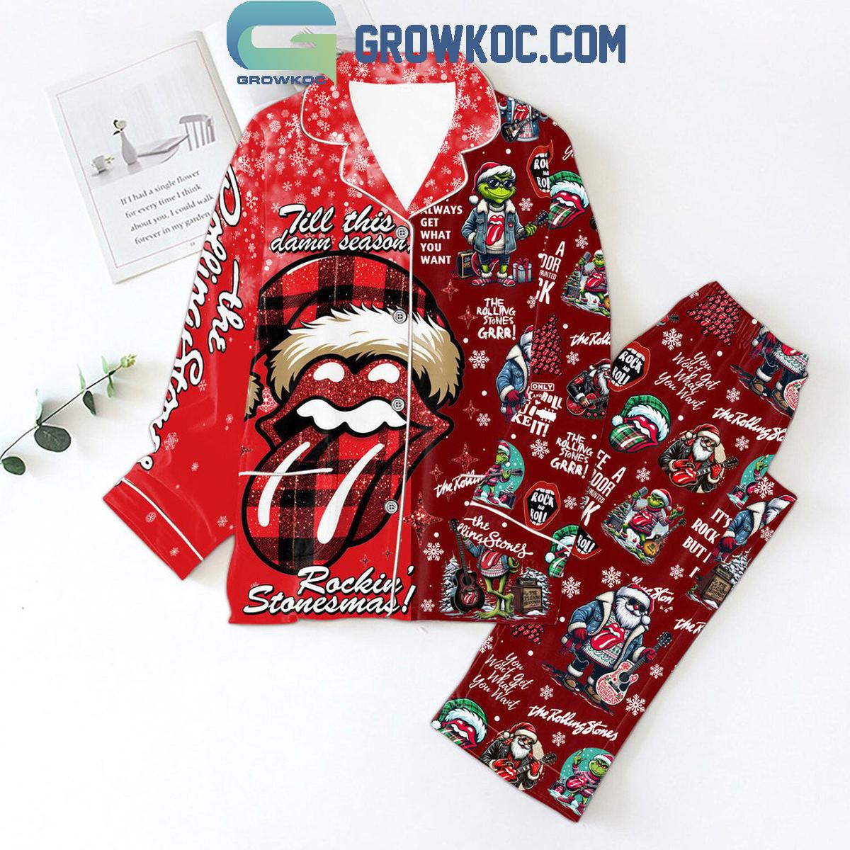 The Rolling Stones Grinchmas Polyester Family Matching Pajama Set Gifts Hg