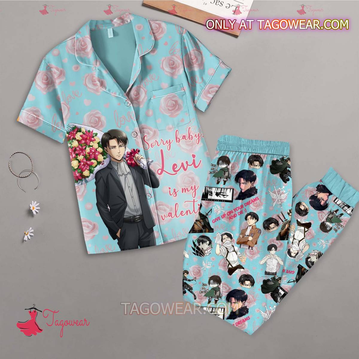 Attack On Titan Sorry Baby Levi Is My Valentine Men Women Pajama Set Hfn Family Matching Shirt