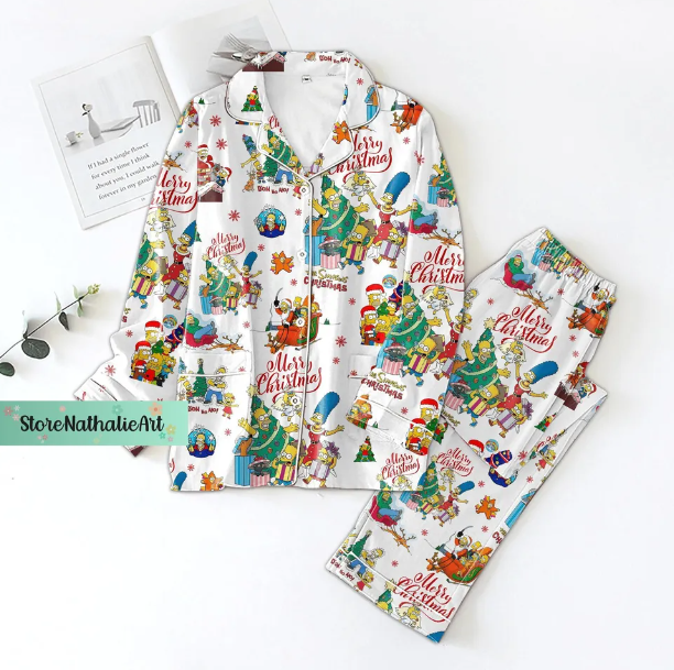 Simpson Pajama Set, Simpsons Womens Pajamas, Simpsons Thick Pajama Set Qdh Long Sleeve Pyjamas