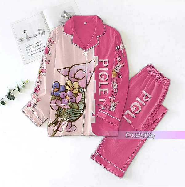 Piglet Pajama Set, Winnie The Pooh Pajamas, Disney Piglet Pajama Qdh Long Sleeve Pyjamas