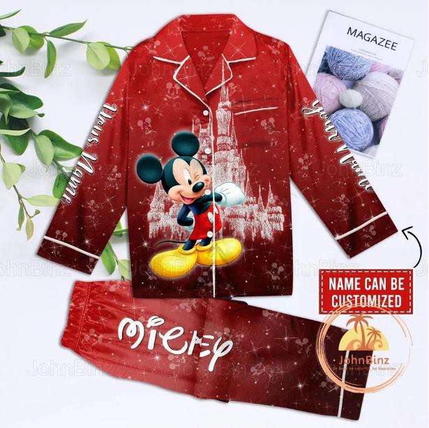 Mickey Castle Pajama Set, Mickey Pajamas, Magical Kingdom Pajama Set Qdh Long Sleeve Pyjamas