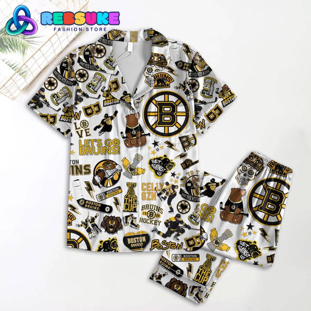 Boston Bruins Lets Go Bruins Short Pyjama Pajama Set Nva
