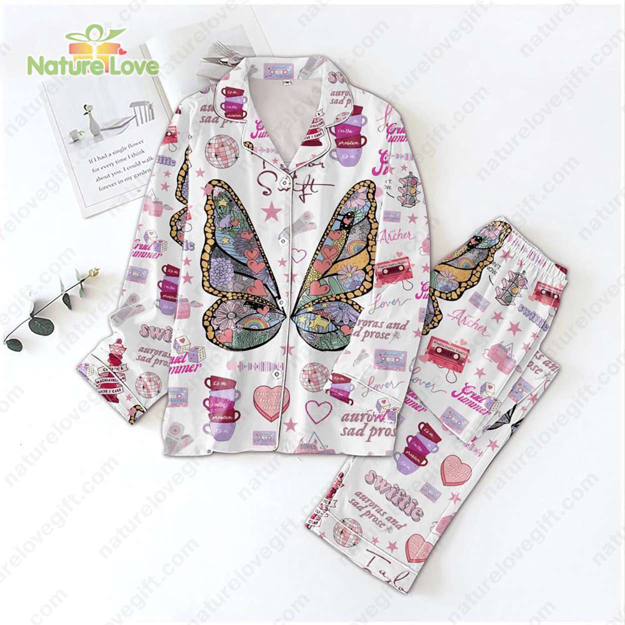 Butterfly Ts Swift Swifties Eras Tour Outfits Pyjama Pajama Set Nva For Swifties