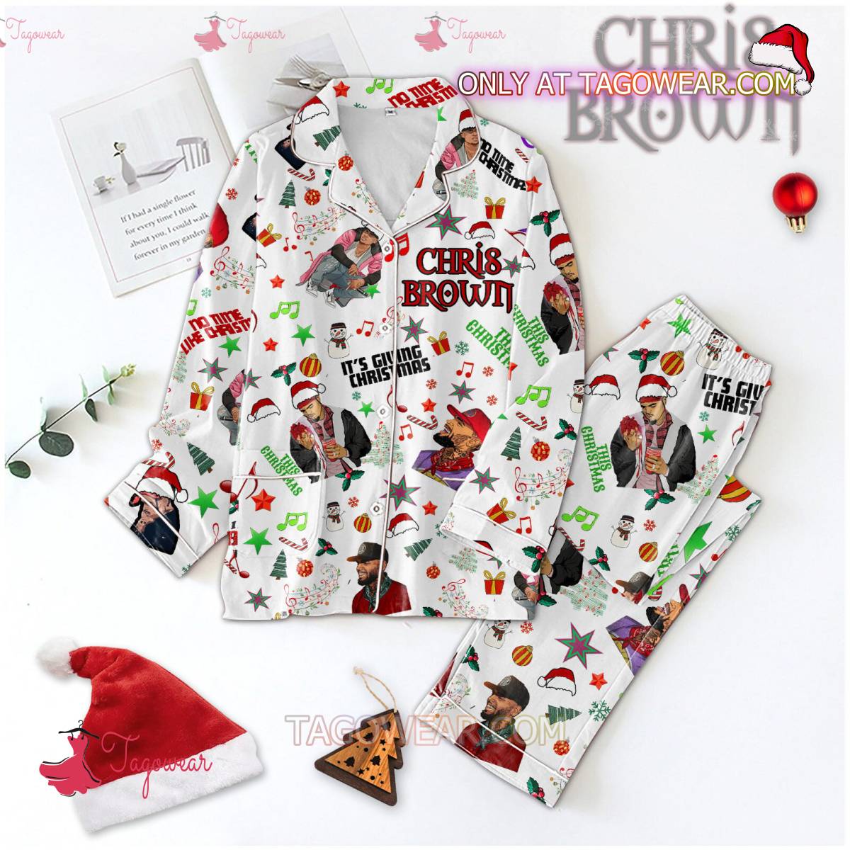 Chris Brown It?S Giving Men Women Pajama Set Hfn Family Matching Shirt