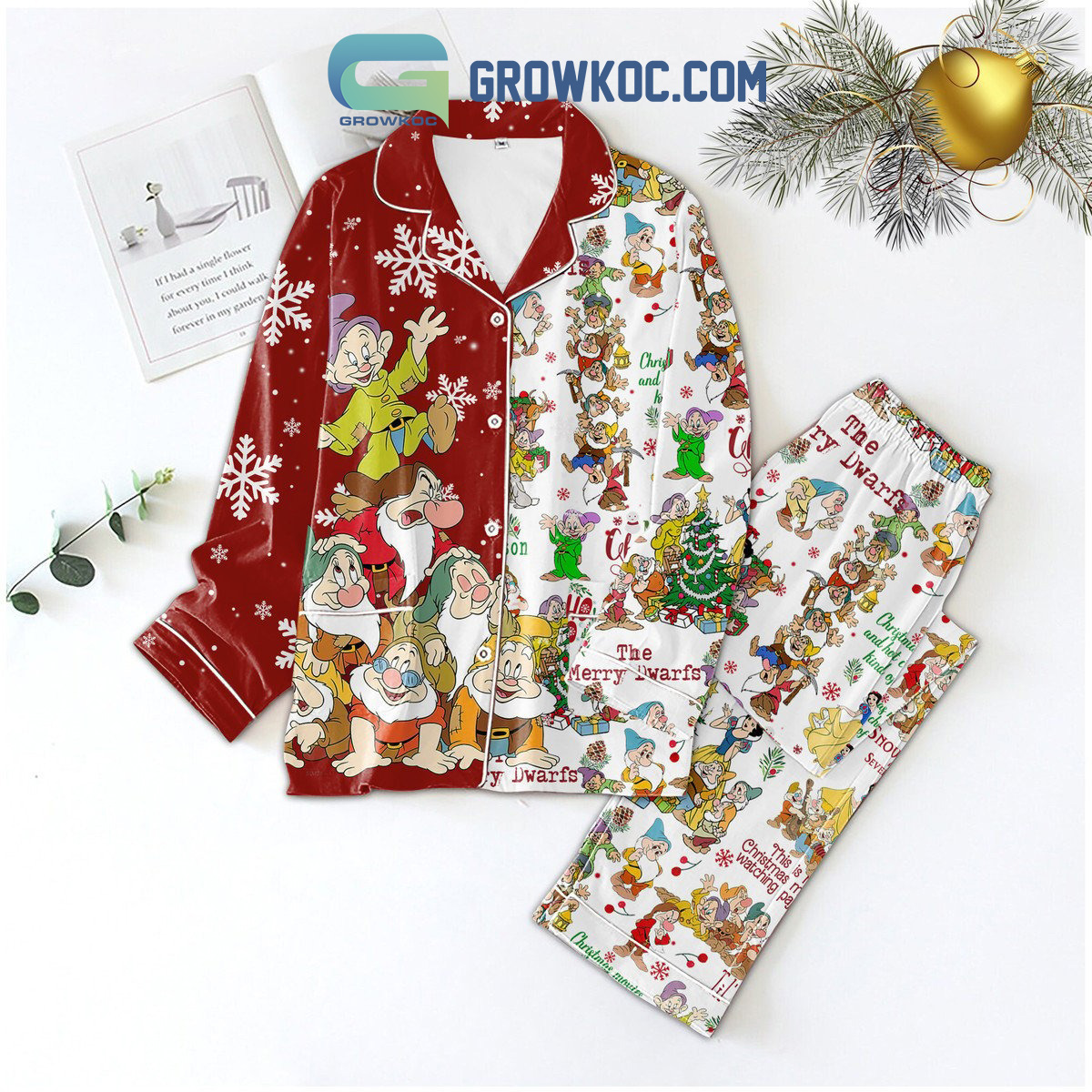 Snow White And The Seven Dwarfs Merry Pajama Set Pyjamas Sleepwear Short Sleeve Long Sleeve Nva