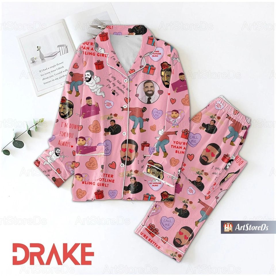 Drake Rapper Pajama Set Drake Rapper Pajama Set Gift For Family Sleepwear Nva