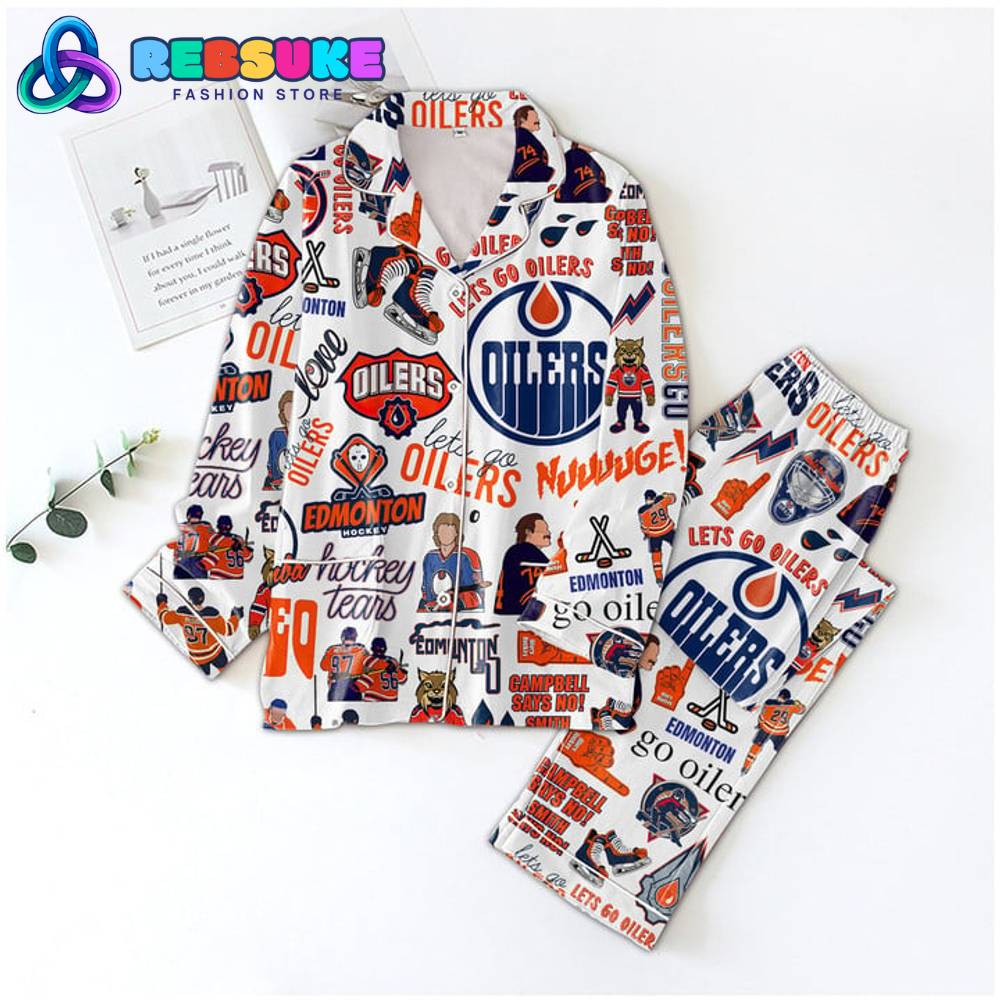 Edmonton Oilers Hockey Tears Pyjama Pajama Set Nva