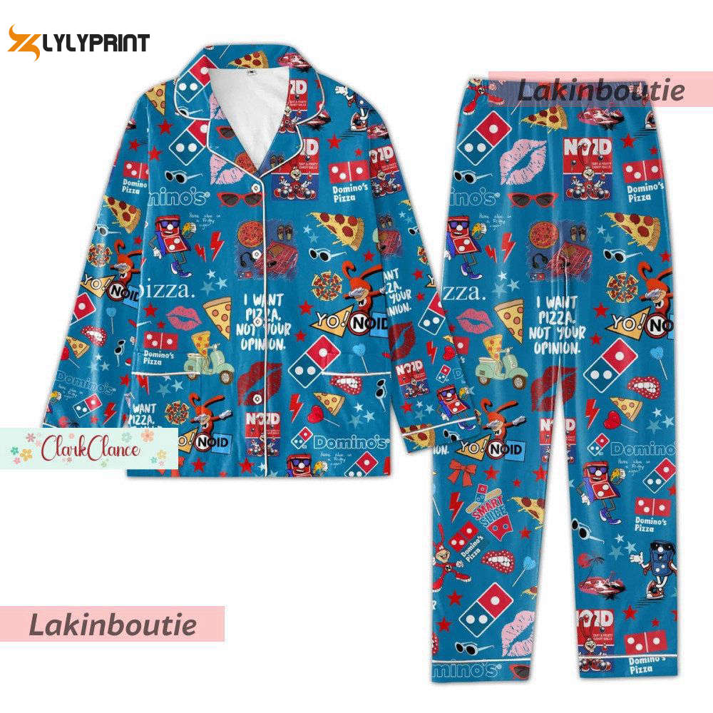 Domino Pizza Pajama Set Domino Womens Pajama Pizza Thick Pajama Domino Pizza Pyjamas Nva