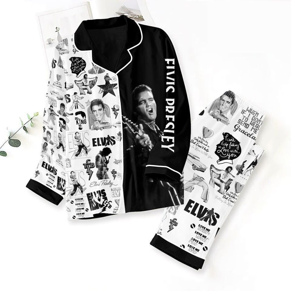 Elvis Presley Pajama Set Elvis Presley Pajama Set Gift For Family Sleepwear Nva