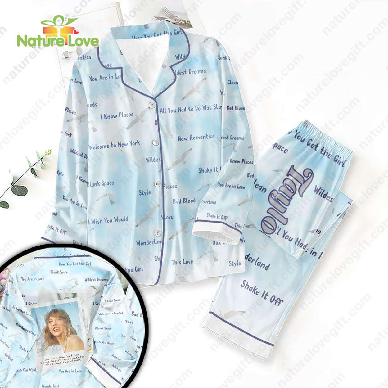 How You Get The Girl Ts Swift Swifties Blue Pyjama Pajama Set Nva
