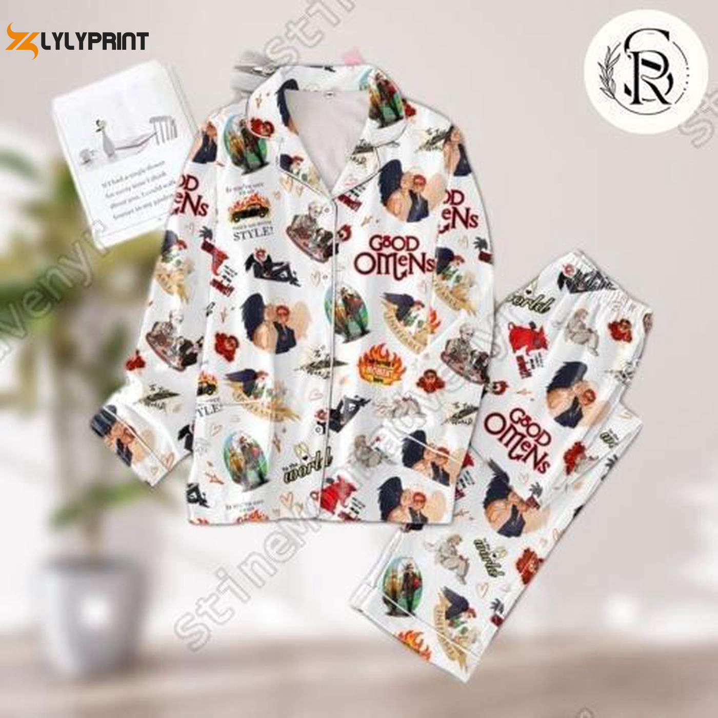 Good Omens Pajama Set Movie Shirt Pajama Pants & Fan Gifts Nva