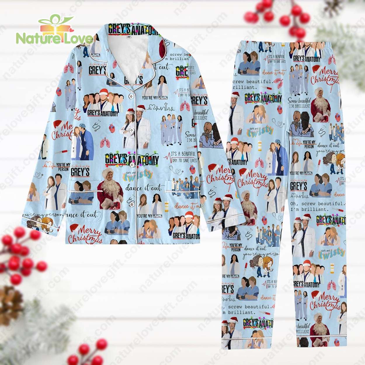 Grey?S Anatomy Nursing Pajama Set Dr Meredith Grey Pajama Pyjama Nva