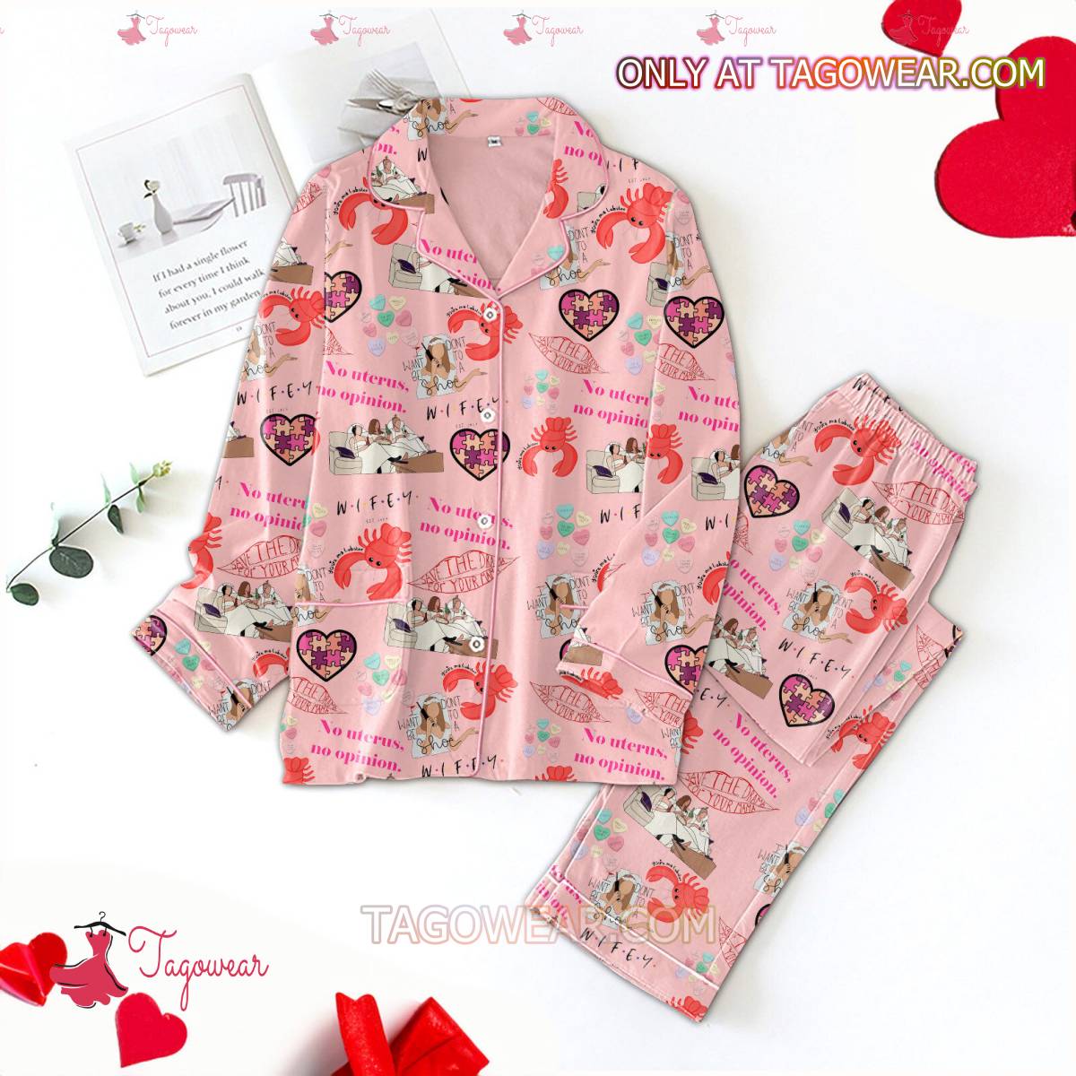 Friends No Uterus No Opinion Men Women Pajama Set Hfn Family Matching Shirt