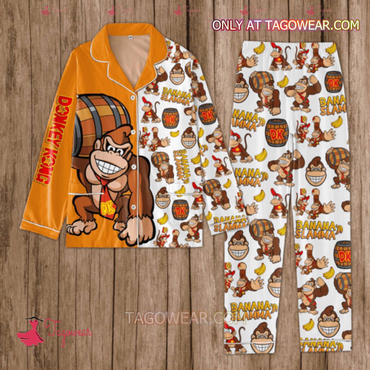 Donkey Kong Banana Slamma Men Women Pajama Set Hfn Family Matching Shirt