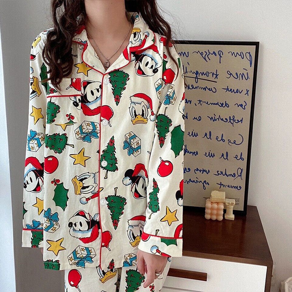 Donald Duck Women Sleepwear Mickey Mouse Pyjamas Set Gift For Family Sleepwear Nva Pajama Set