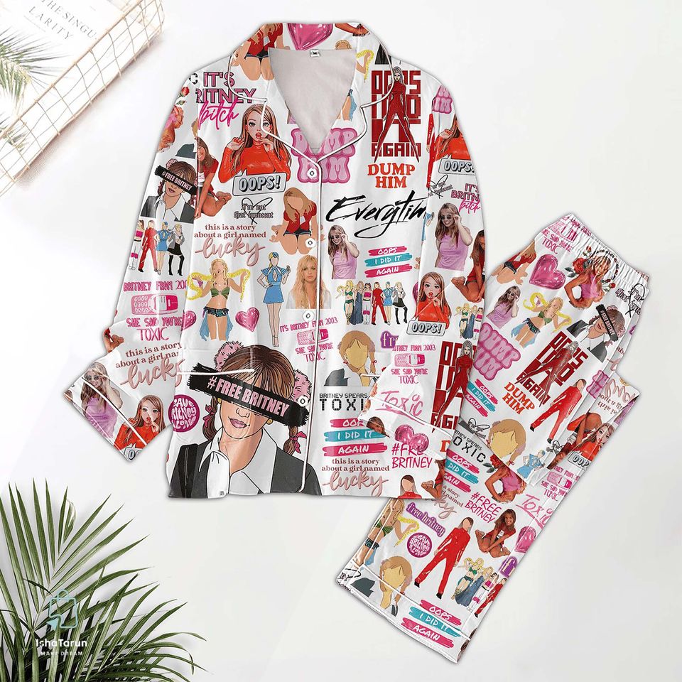 Free Britney Pajama Set Britney Spears Holiday Pajama Gift For Family Sleepwear Nva