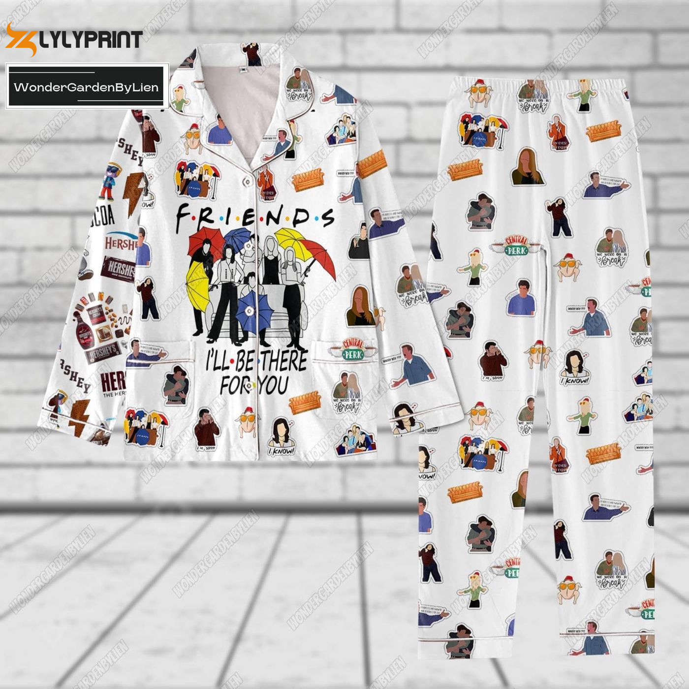 Friends Movie Pajama Set Set I Ll Be There For You Friends Pjs With Tv Show Pants Horror & Halloween Theme