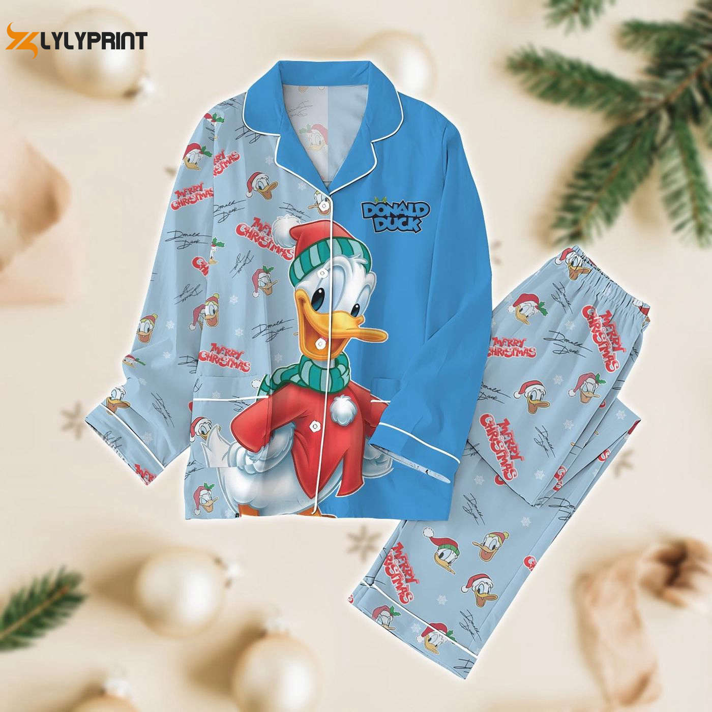 Donald Duck & Winnie The Pooh Pajama Set Disney Cartoon Pj Pants For Xmas Nva