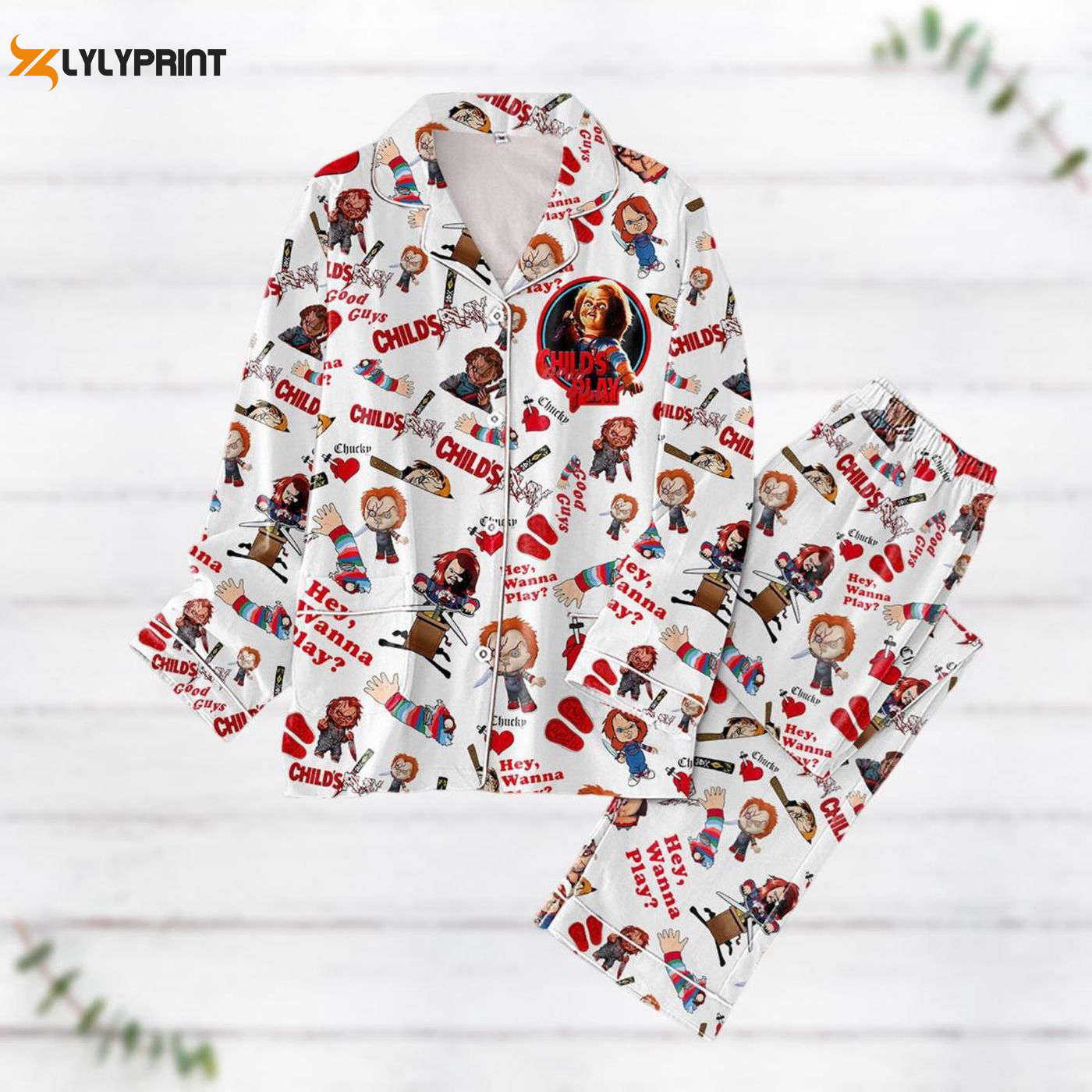 Spooky Chucky Pajama Set Perfect For Horror Movie Fans & Halloween Shop Now! Nva