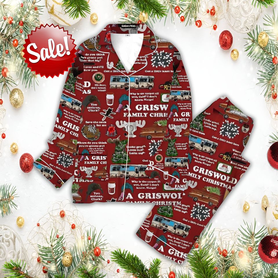 Griswold Pajama Set National Lampoons Vacation Pajama Gift For Family Sleepwear Nva