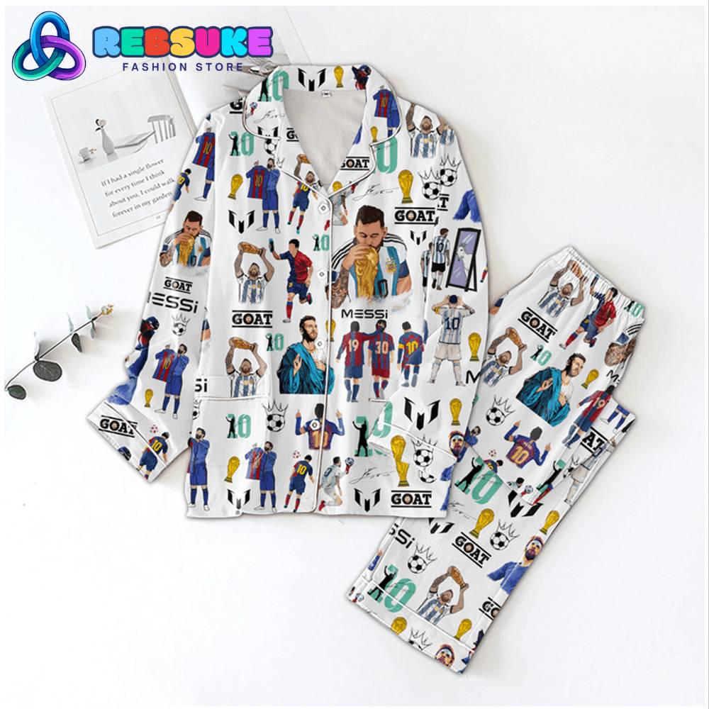 Lionel Messi Goat No 10 Pyjama Pajama Set Nva